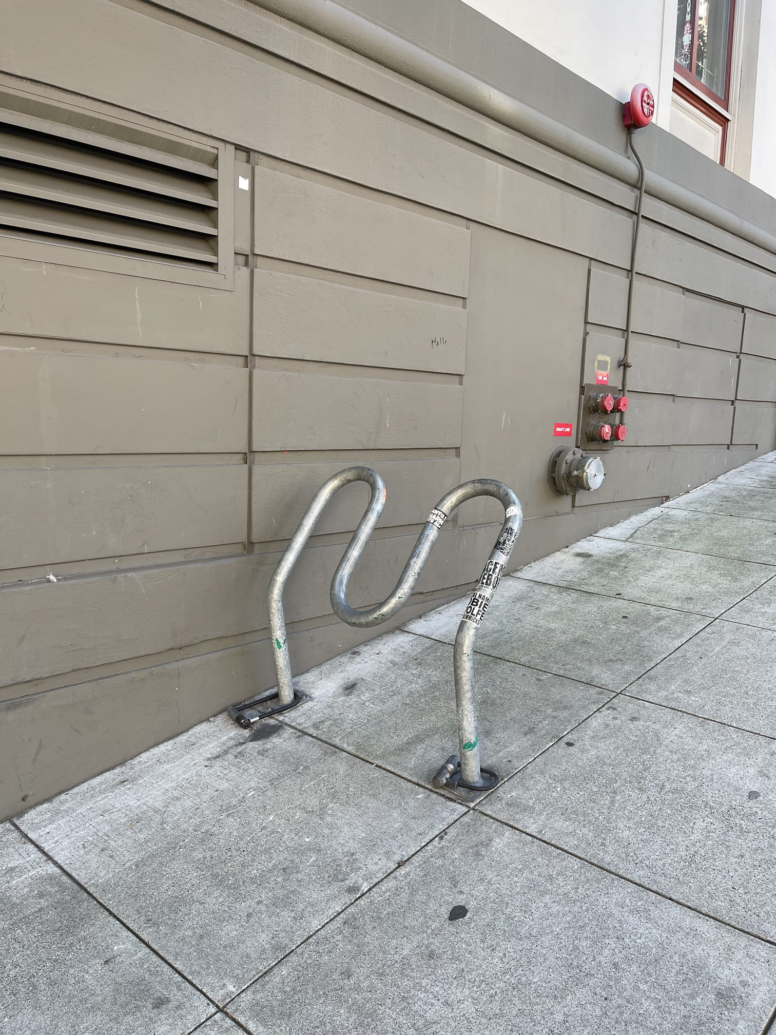 Bike rack on a hill in sf