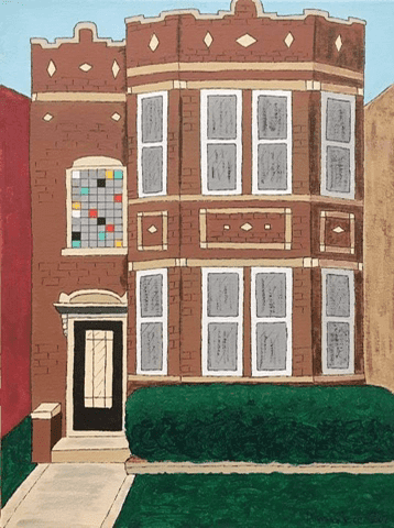 Lovely painting of a chicago two flat