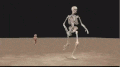Wow that skeleton is running his ass off