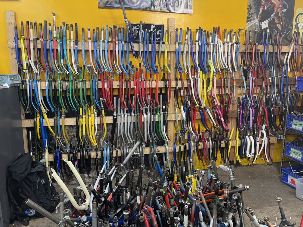 Forks at working bikes