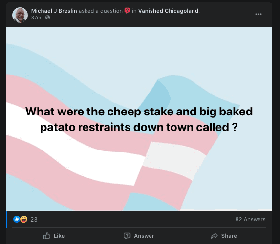 I have noticed boomers using the trans flag unknowingly a lot in fb groups lol. Also completely unable to tell if this guy is trolling or just peak boomer