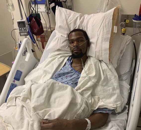 Kevin durant in a hospital bed