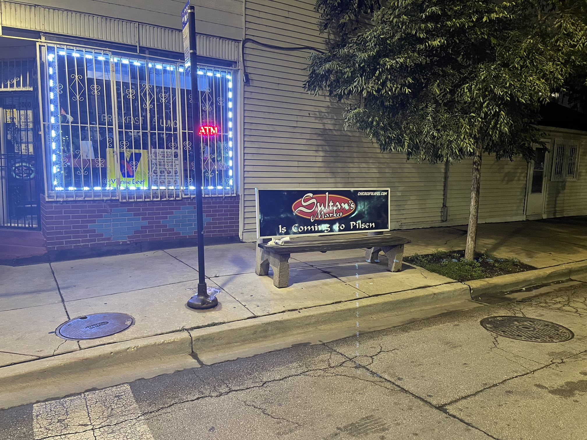 According to this bench, sultans market is coming to pilsen. Sign of gentrification? Signal that yuppies are here? And the population is growing? Damen and 19th.
