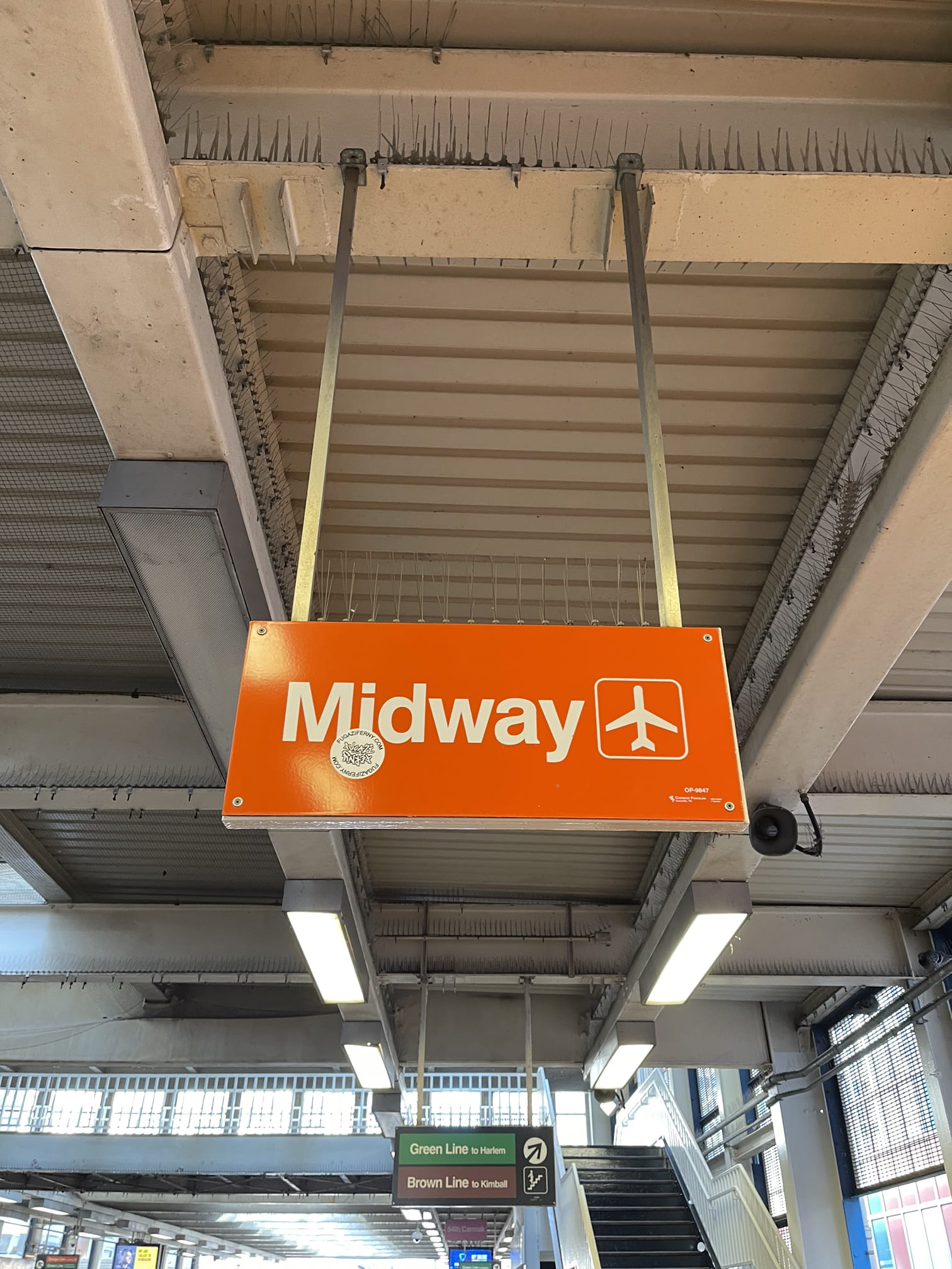 Sign for midway at clark and lake