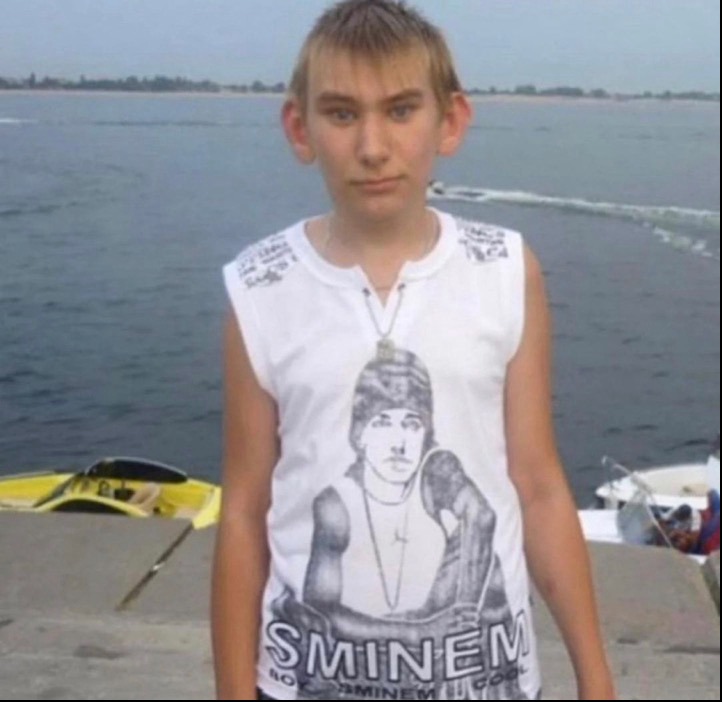 Eastern european/russian boy wearing sminem shirt