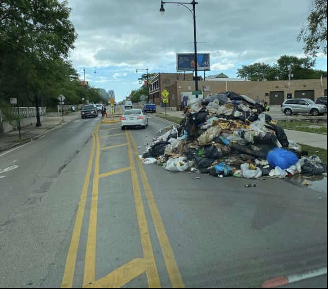 Pile of shit in the road in chicago