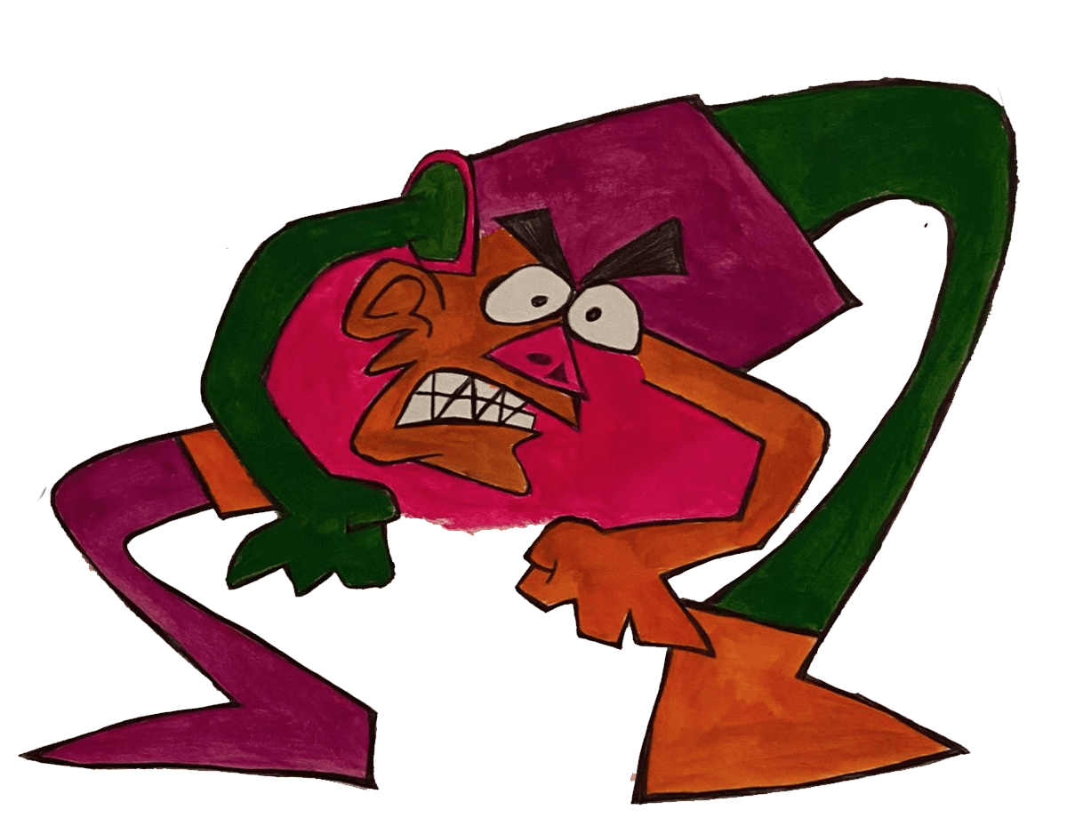 This is another old drawing of an angry color man