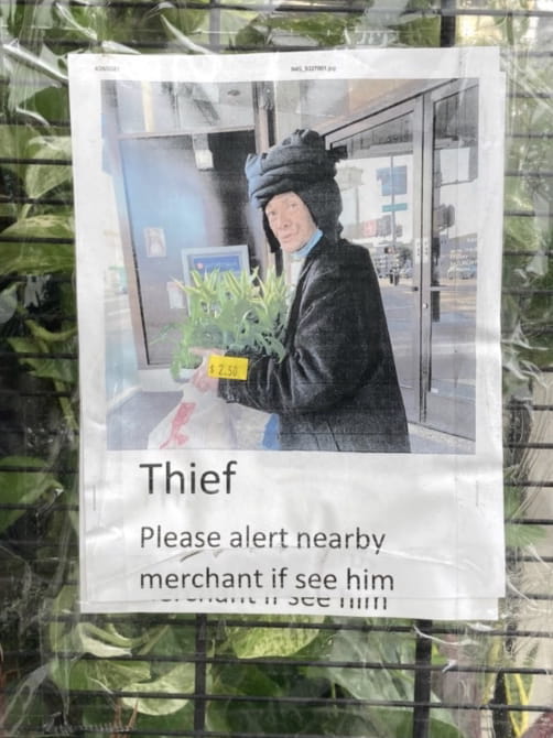 Please alert nearby merchant if see him
