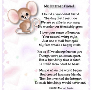 My internet friend letter from a mouse pink background